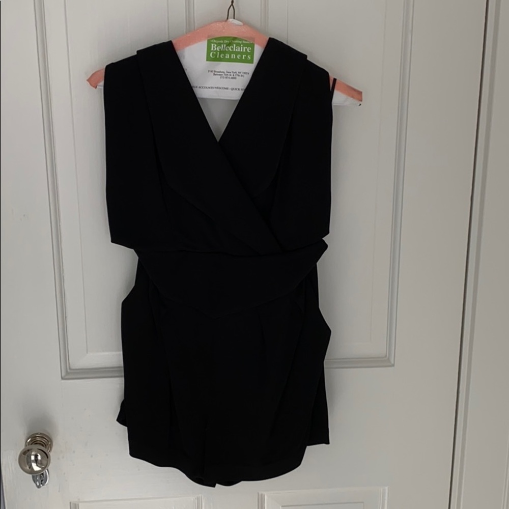 Black Backless Halter Romper